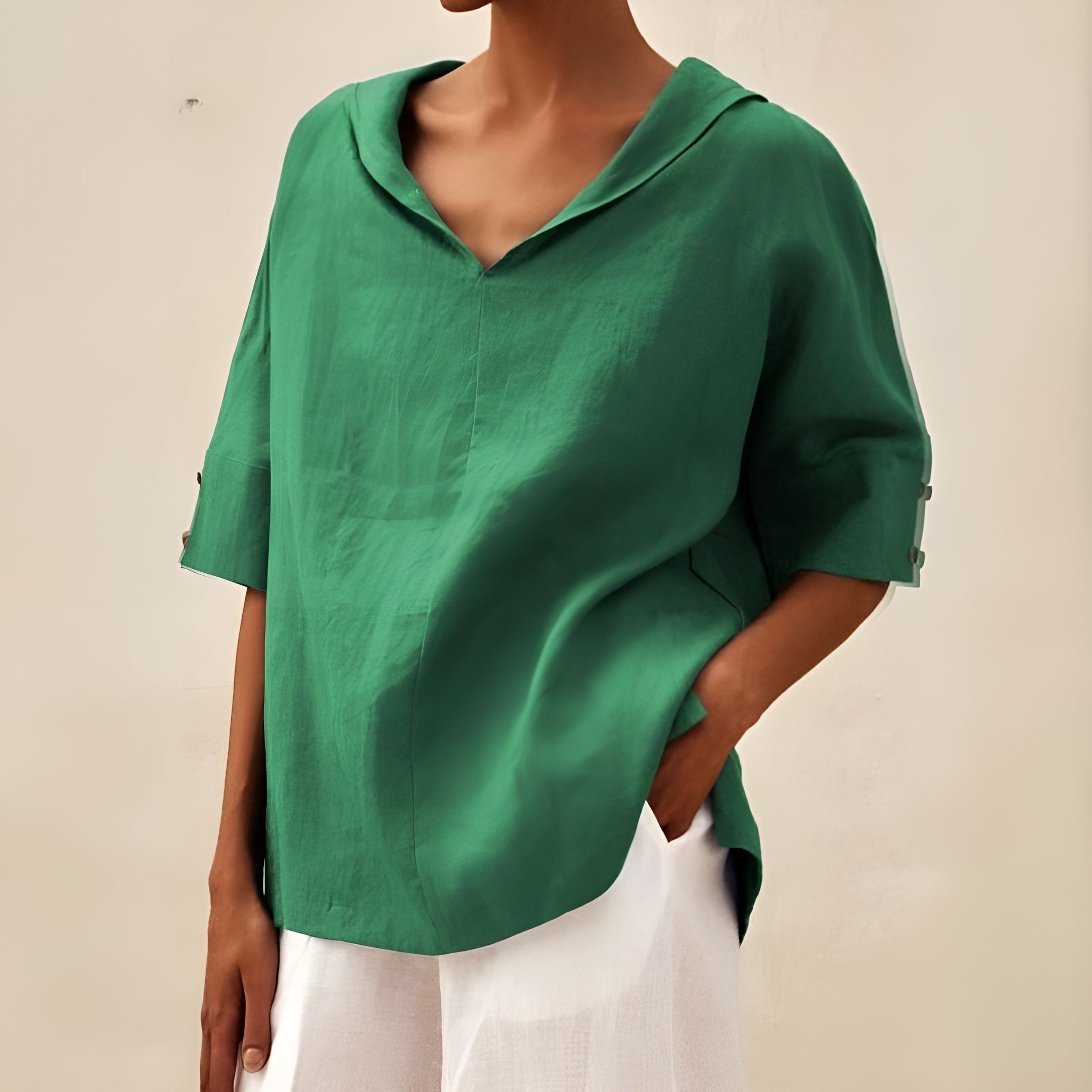 Eira - Loose Casual Cotton & Linen Blouse