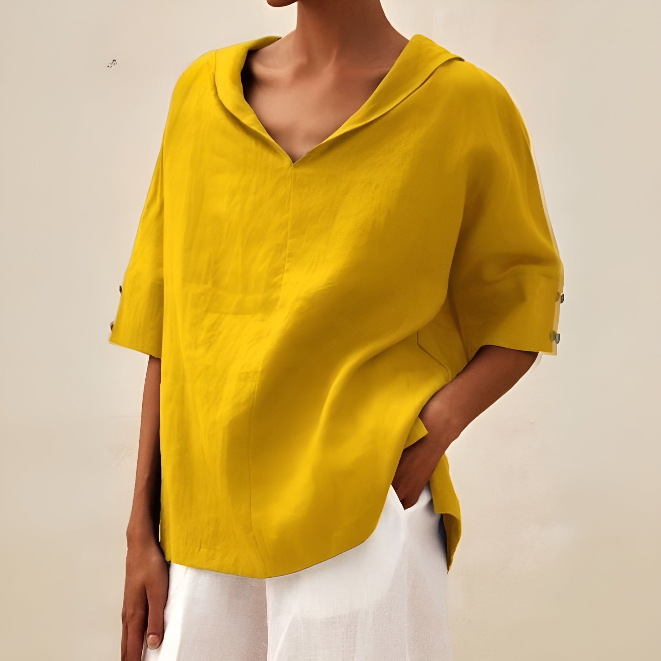 Eira - Loose Casual Cotton & Linen Blouse