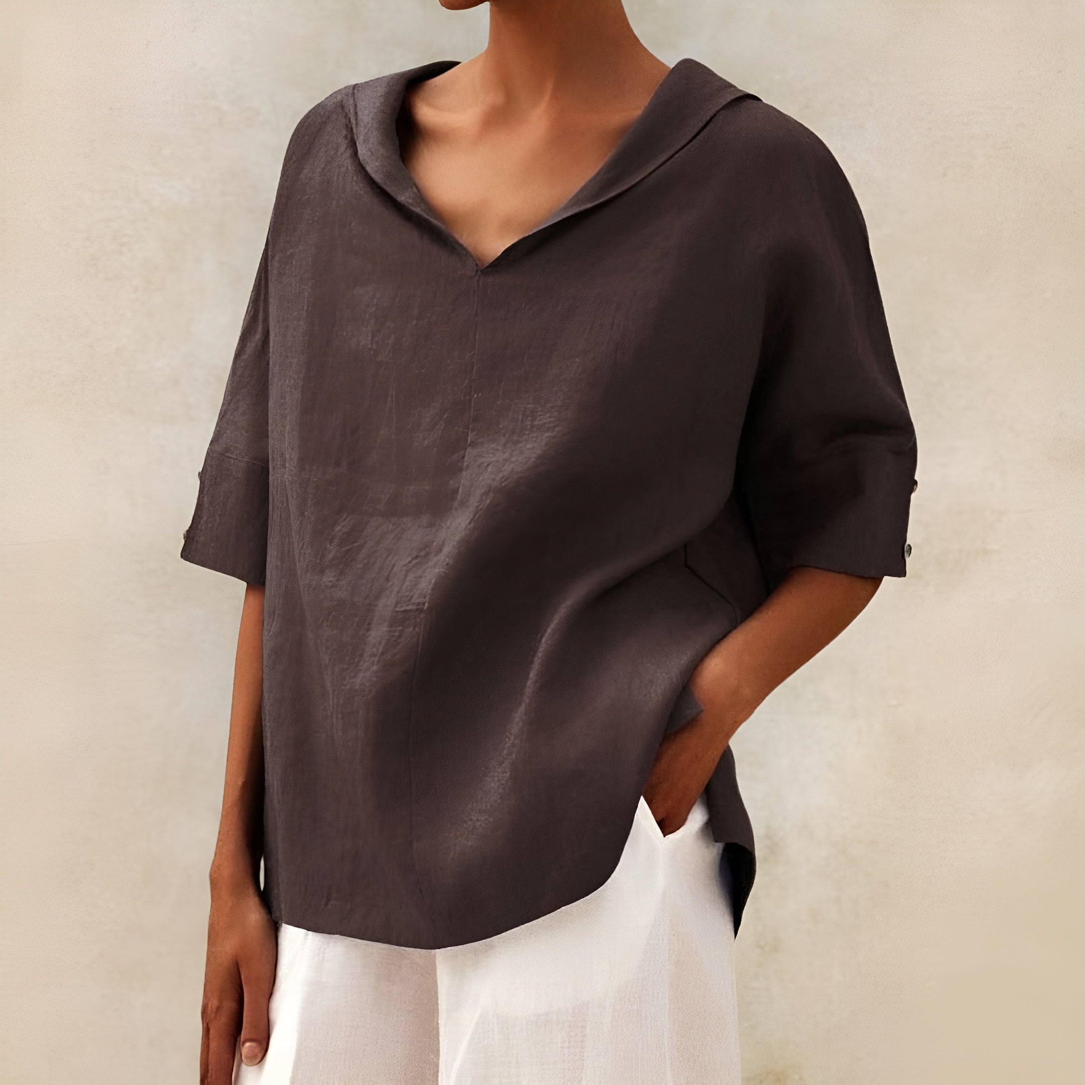 Eira - Loose Casual Cotton & Linen Blouse