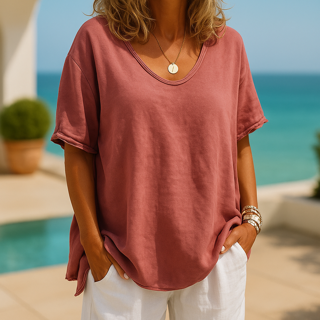 Arista - Casual Relaxed Crew Neck Top