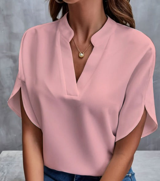 Hensley - Elegant V-Neck Blouse