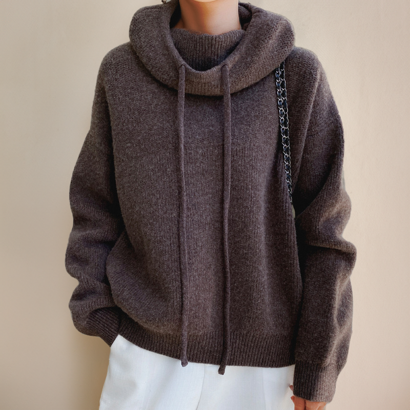 Amina - Luxe Merino Wool Hoodie Elegance