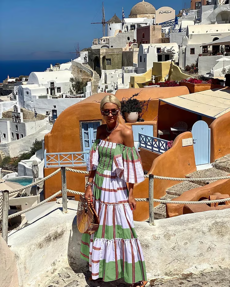 Seraphina - Luxury Mexican Print Off-Shoulder Maxi Dress