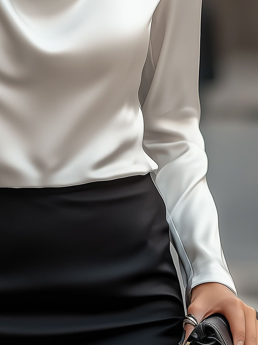 Nyx - Elegant Draped Neckline Women’s Top